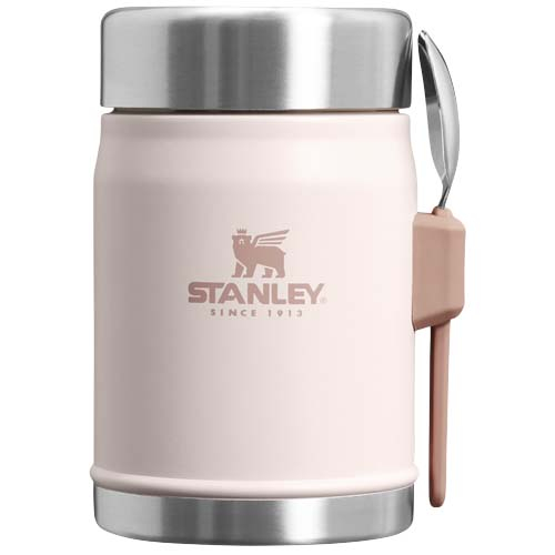 Bocal alimentaire promotionnel isotherme avec fourchette Legendary Stanley Rose clair